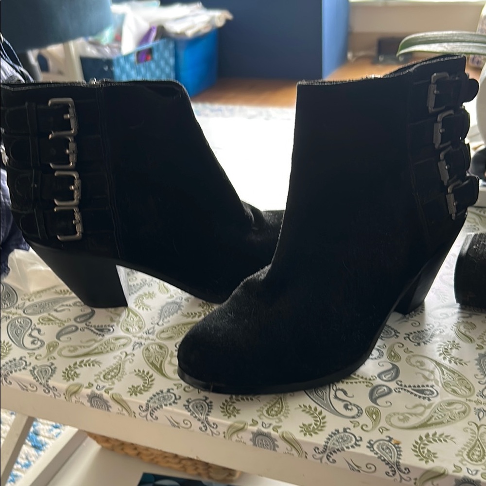 Sam Edelman Black Ankle Booties with Chunky Heel